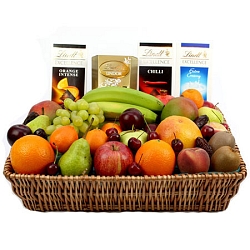 Lindt Excellence Chocolates Fruit Basket delivery to UK [United Kingdom]