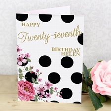 Personalised Floral Dot Card delivery to UK [United Kingdom]