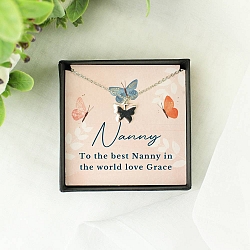 Personalised Butterfly Sentiment Necklace and Box