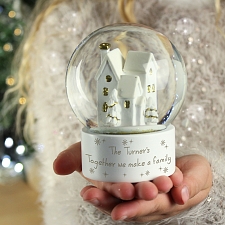 Personalised Message Village Glitter Snow Globe to UK
