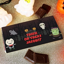 Personalised Halloween Milk Chocolates Bar