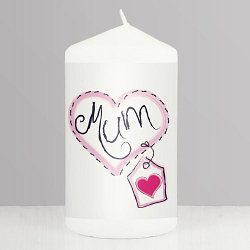 Mum Heart Stitch Candle