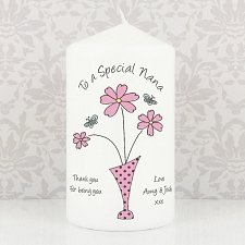 Flower in Vase Message Candle delivery to UK [United Kingdom]
