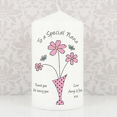 Flower in Vase Message Candle delivery to UK [United Kingdom]