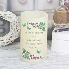 Personalised Forget Me Not LED Candle delivery to UK [United Kingdom]