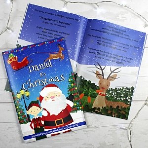 Personalised Boys "It's Christmas" Story Book, Featuring Santa and his Elf Jingles