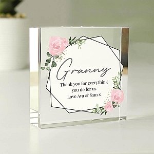 Personalised Abstract Rose Crystal Token