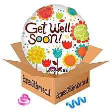 Cheery Flowers Get Well Foil Balloon Delivery to UK