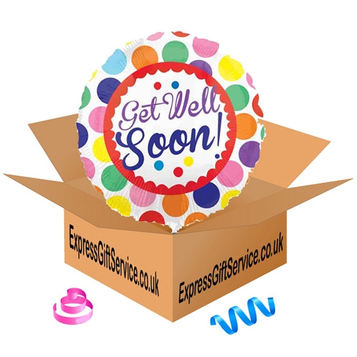 Get Well Soon Dots Foil Balloon Delivery to UK