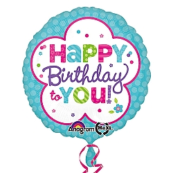 Pink & Teal Happy Birthday Balloon delivery to UK