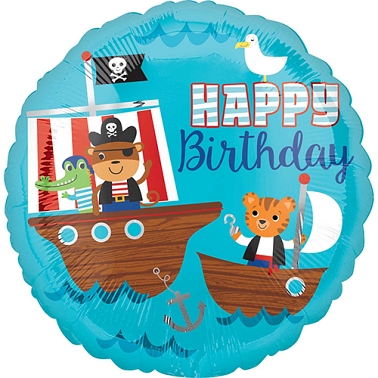 Pirate Ship Happy Birthday Standard HX Foil Balloon delivery to UK