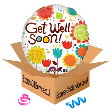 Cheery Flowers Get Well Foil Balloon Delivery to UK