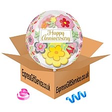 Orbz Flowery Anniversary Foil Balloon Delivery to UK