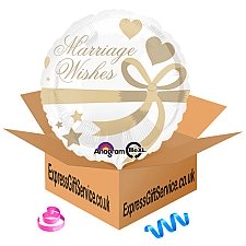 Marriage Wishes Standard Foil Balloon Delivery to UK