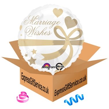 Marriage Wishes Standard Foil Balloon Delivery to UK