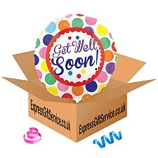 Get Well Soon Dots Foil Balloon Delivery to UK
