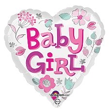 Baby Girl Heart Balloon delivery UK