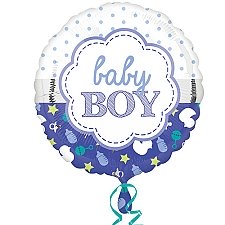Baby Boy Scallop Balloon delivery UK