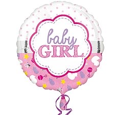 Baby Girl Scallop Balloon Delivery to UK