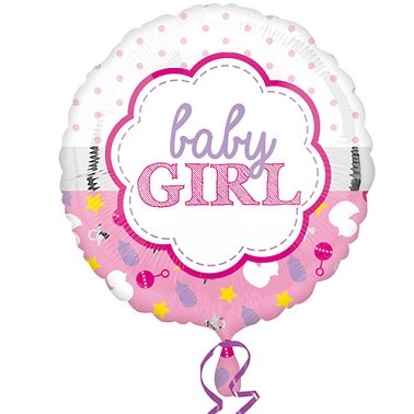 Baby Girl Scallop Balloon Delivery to UK