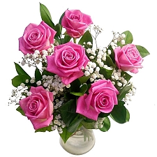 6 Pink Roses Bouquet delivery UK
