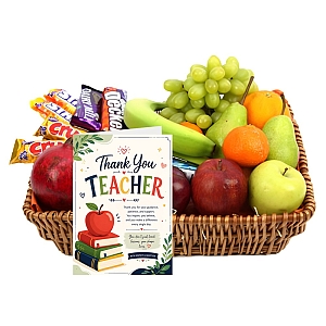 Thank You Teacher Crunchy Bar Fruit Basket