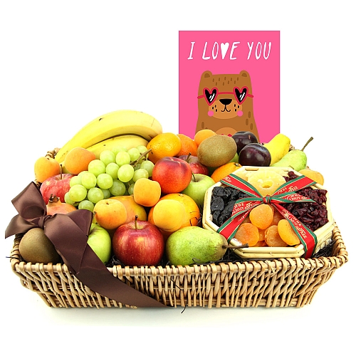 Valentine Wishful Delights Fruit Basket