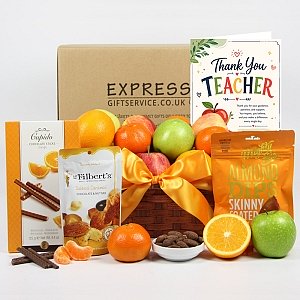 Thank You Teacher Chocolate Nuts Fresh Fruit Hamper