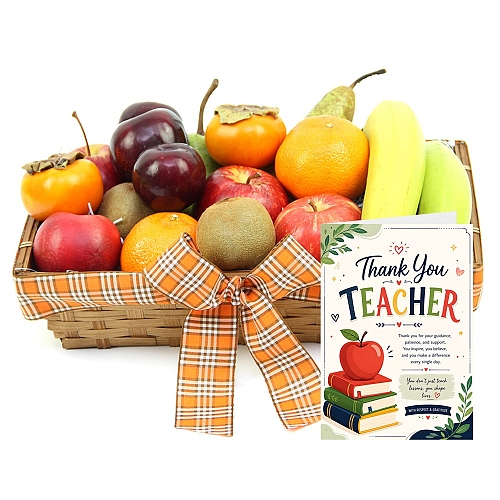 Thank You Teacher Deluxe Indulgence Fruit Basket