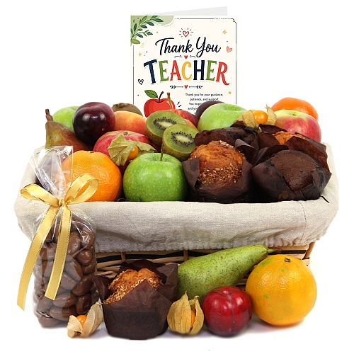 Thank You Teacher Fruit And Muffins Hamper