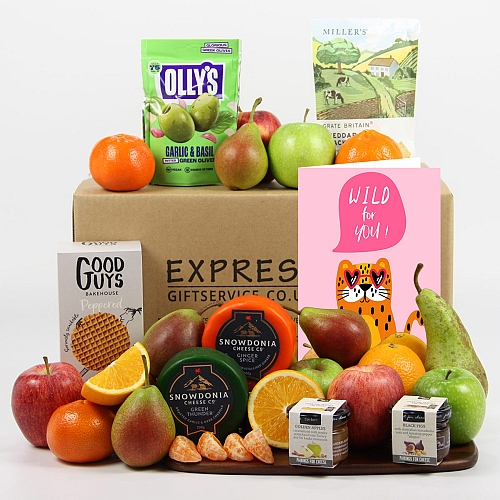 Valentine Fresh Fruits and Cheese Gift Box