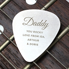 Personalised Free Text Big Name Silver Plectrum
