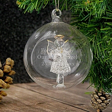 Personalised Glass Christmas Angel Bauble delivery to UK [United Kingdom]