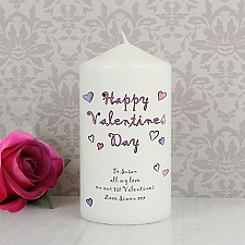 Personalised Flowers and Butterflies Happy Valentines Day Candle delivery to UK [United Kingdom]