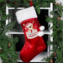 Personalised Pocket Teddy My 1st Christmas Luxury Stocking delivery to UK [United Kingdom]