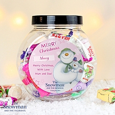 Personalised The Snowman and the Snowdog Pink Sweet Jar delivery to UK [United Kingdom]