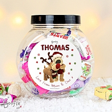 Personalised Boofle Christmas Reindeer Sweet Jar delivery to UK [United Kingdom]