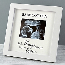 Personalised 'All Things Grow' 4 x 3 Baby Scan Frame Delivery to UK