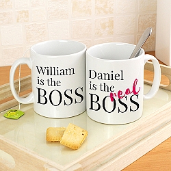 Personalised Real Boss Mug Set