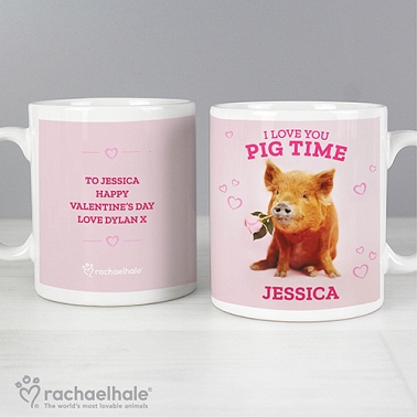 Personalised Rachael Hale I Love You Pig Time Mug