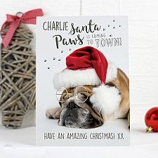 Personalised Rachael Hale Santa Paws Christmas Bulldog Card delivery to UK [United Kingdom]