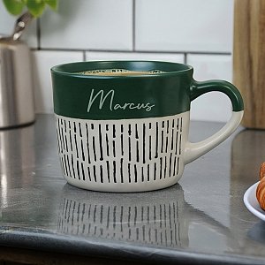 Personalised Green Dipped Dash Ceramic Mug