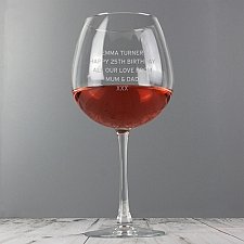 Personalised Bold Statement Bottle of Wine Glass delivery to UK [United Kingdom]
