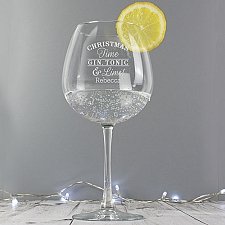 Personalised Christmas Gin Balloon Glass to UK