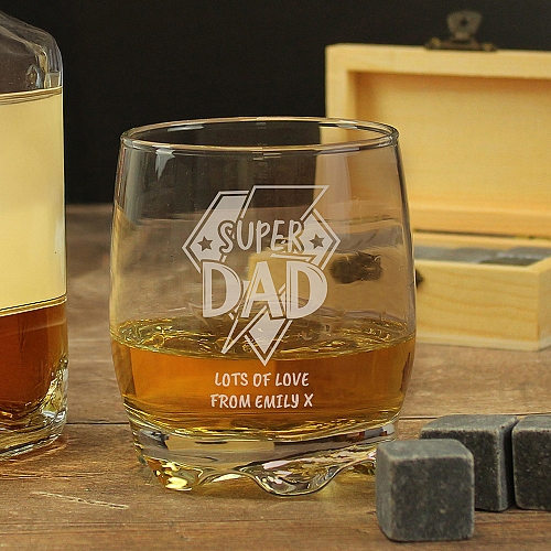 Personalised Super Dad Tumbler Glass