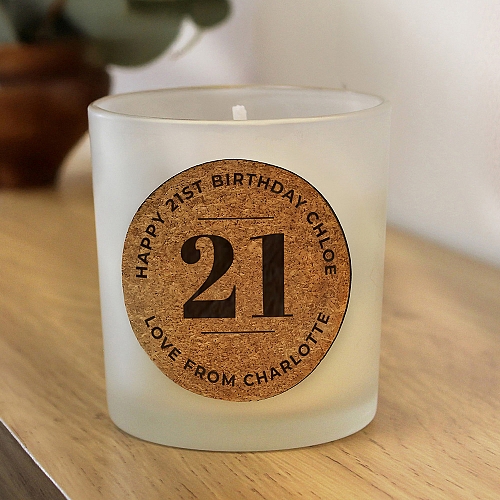 Personalised Birthday Cork Label Candle Jar
