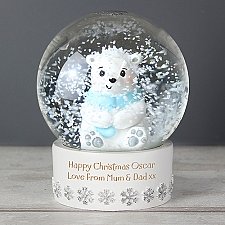 Personalised Polar Bear Snow Globe delivery to UK [United Kingdom]