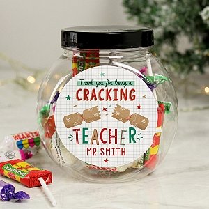 Personalised Cracking Teacher Sweet Jar