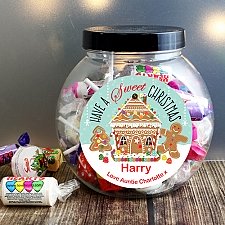 Personalised Gingerbread House Sweet Jar delivery to UK [United Kingdom]