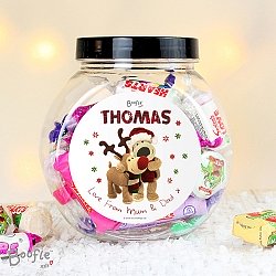Personalised Boofle Christmas Reindeer Sweet Jar delivery to UK [United Kingdom]